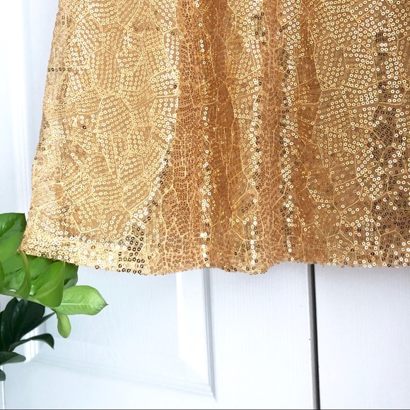 Bebe Gold Sequined Dress - Picture 5 of 8